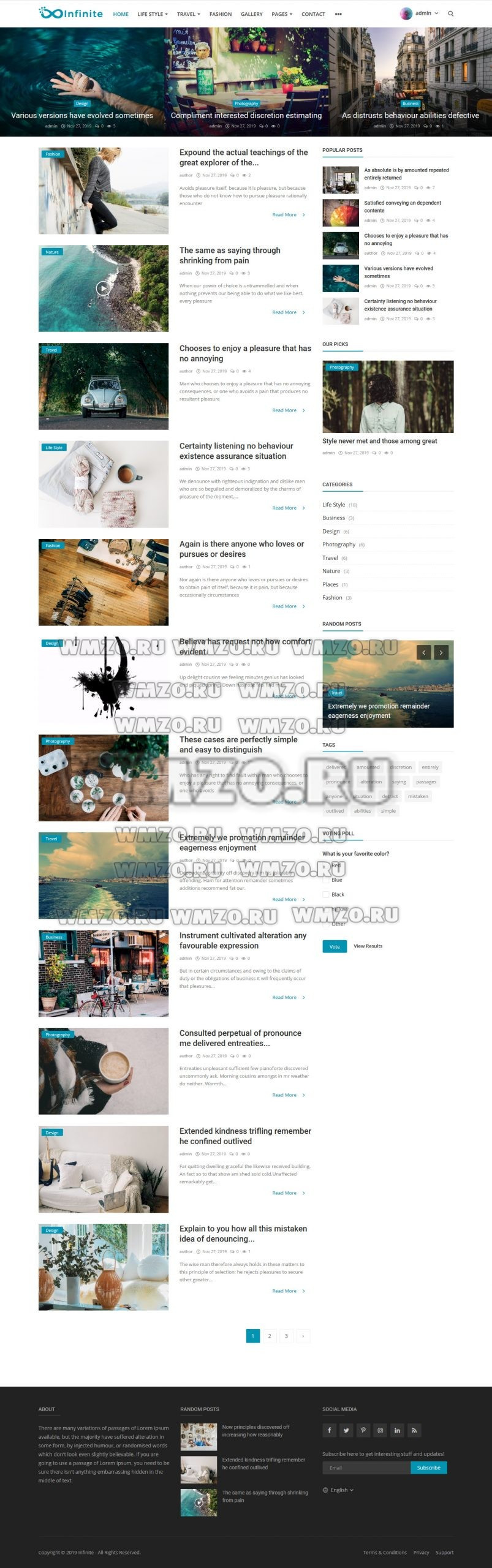 Infinite v3.9 NULLED – Скрипт блога
