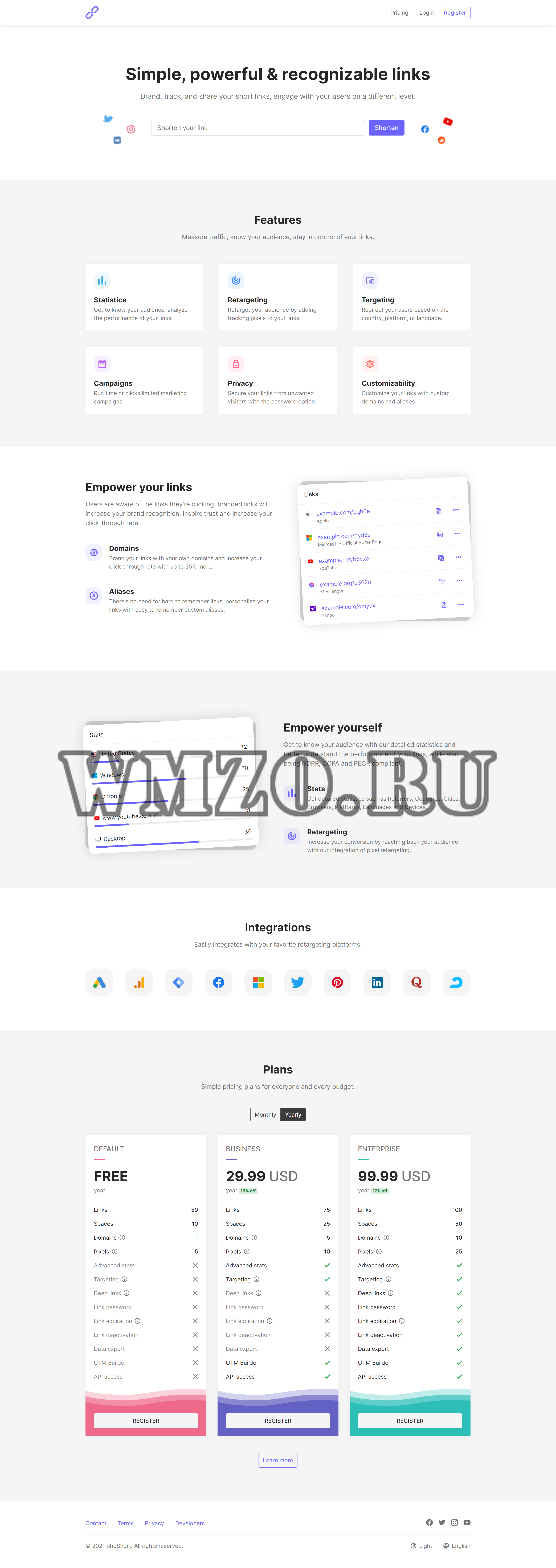 Скрипт сократителя ссылок phpShort v3.7.0 NULLED
