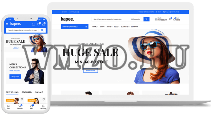 Kapee v1.5.5 NULLED - магазин модной одежды WooCommerce тема