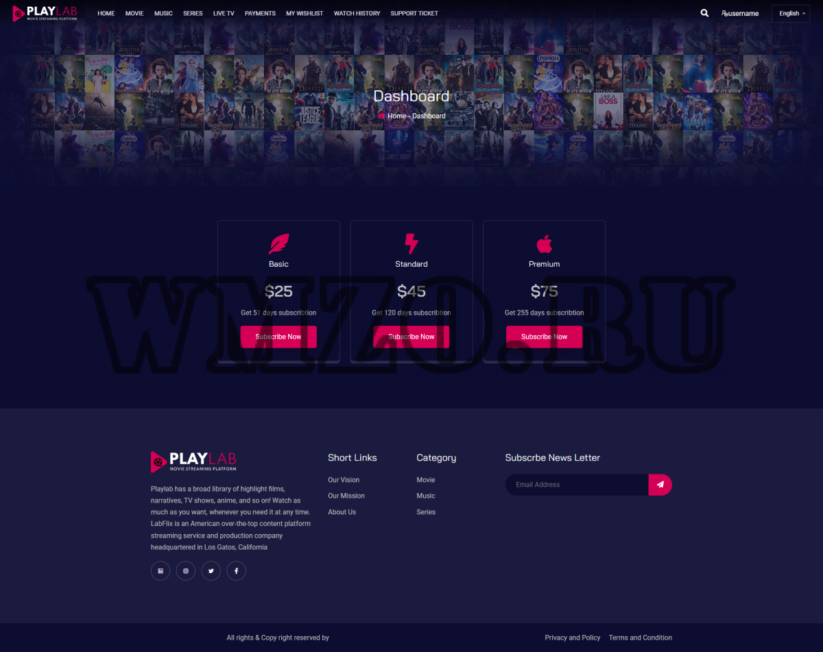 PlayLab - Скрипт потоковой передачи фильмов по запросу