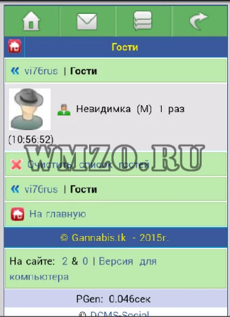 Невидимка - модуль Dcms-social