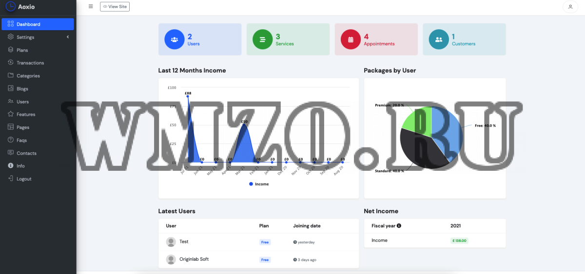 Aoxio v1.1 NULLED - скрипт для бронирования мульти-бизнес-услуг SaaS