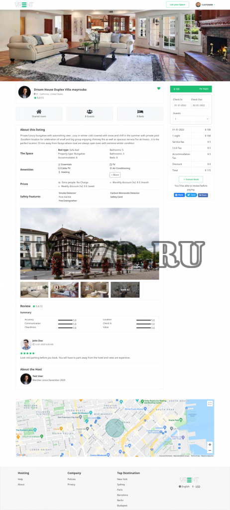 Скрипт аренды жилья Vrent 3.3