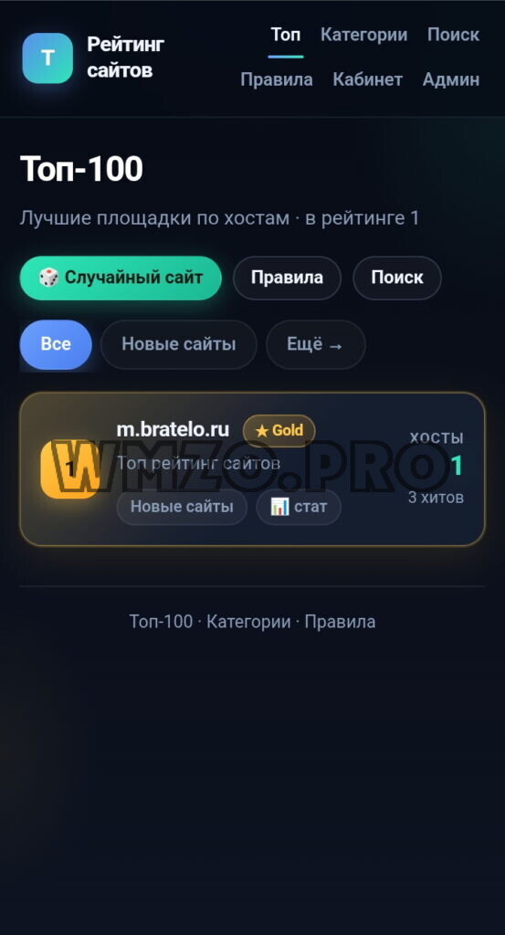 Скачать скрипит топ рейтинга сайтов - New top system